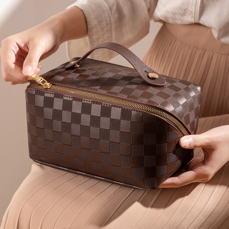 COSMETIC BOLSO - TRAVEL - CHECKERED - MAKEUP BOLSO - VANITY BOLSO MAKEUP