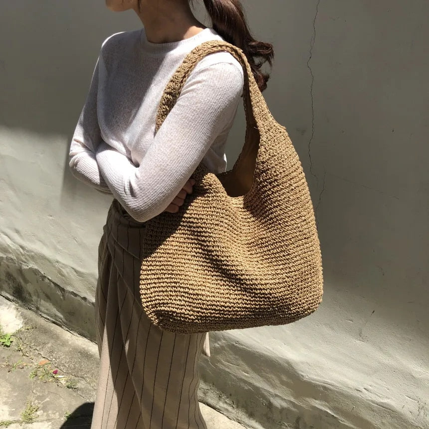 BOLSO LIA –GRANDE DE HOMBRO TIPO SHOPPER TEJIDO A CROCHET