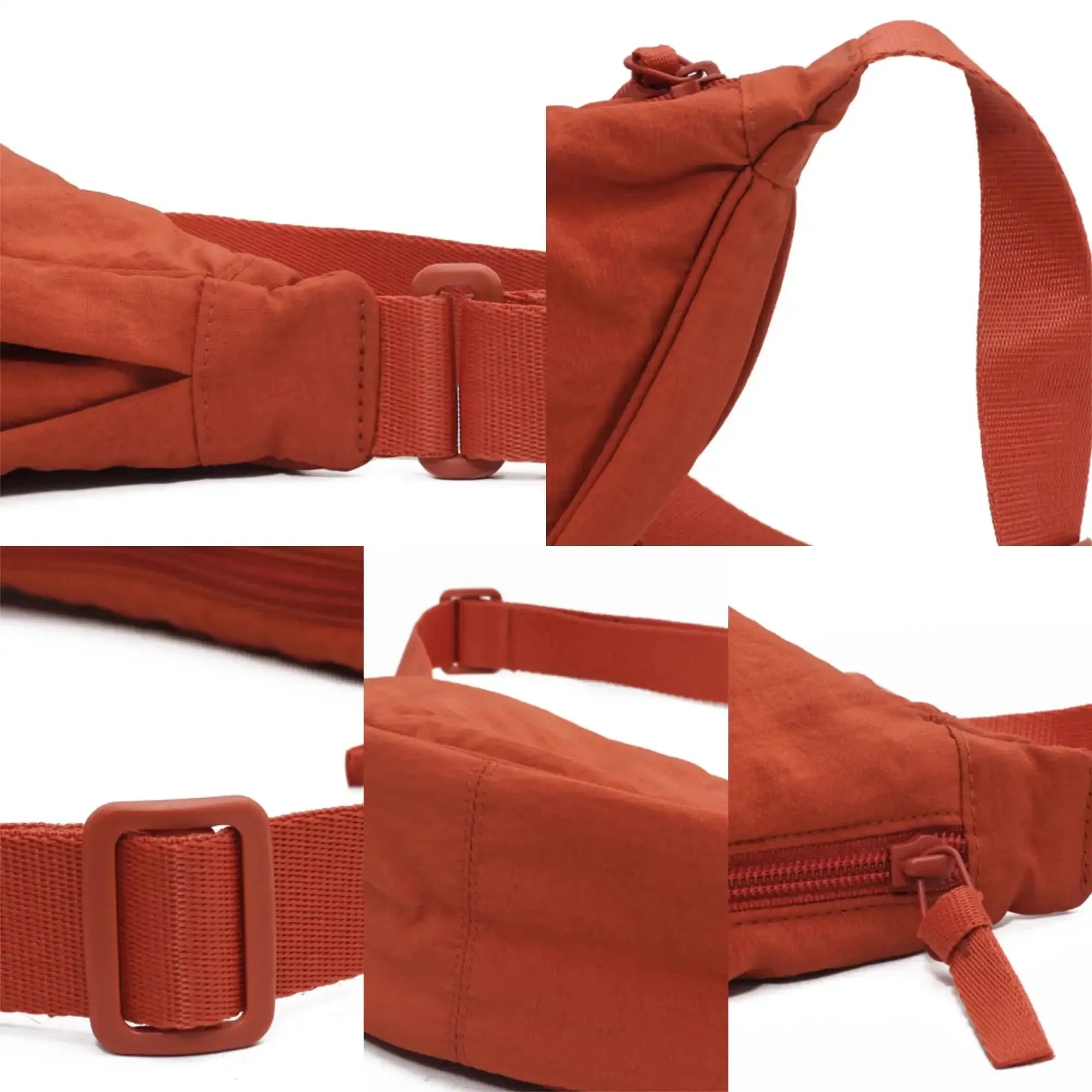 CROSSBODY BOLSO - ADJUSTABLE STRAP - ZIPPER - HALF MOON BOLSO - BUM BOLSO