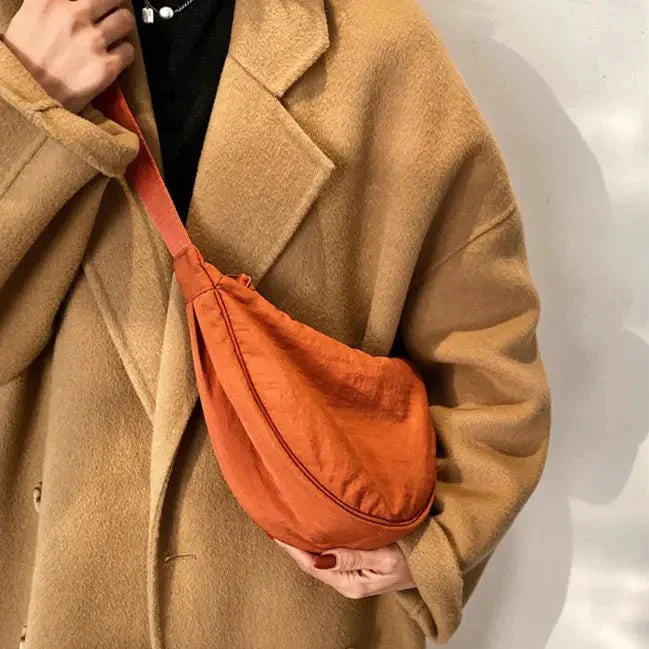 CROSSBODY BOLSO - ADJUSTABLE STRAP - ZIPPER - HALF MOON BOLSO - BUM BOLSO