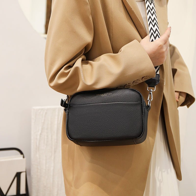 BOLSO AMELIA – BANDOLERA PEQUEÑA CON CIERRE DE CREMALLERA Y CORREA GRUESA PARA MUJER'S BAGS 