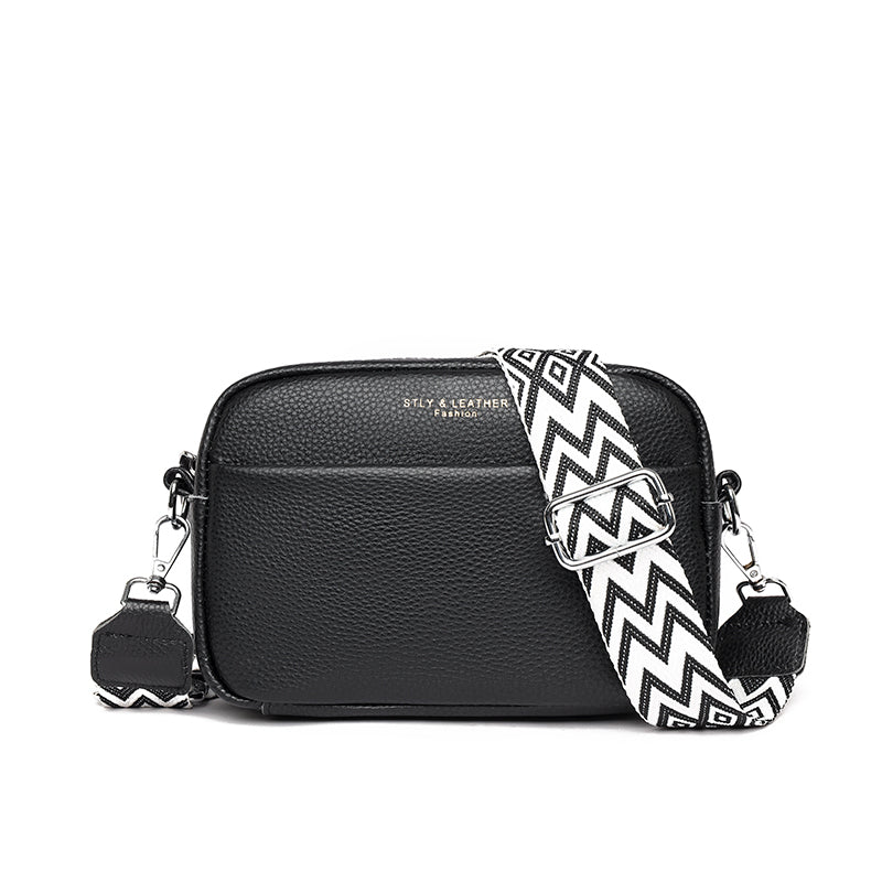 BOLSO AMELIA – BANDOLERA PEQUEÑA CON CIERRE DE CREMALLERA Y CORREA GRUESA PARA MUJER'S BAGS 