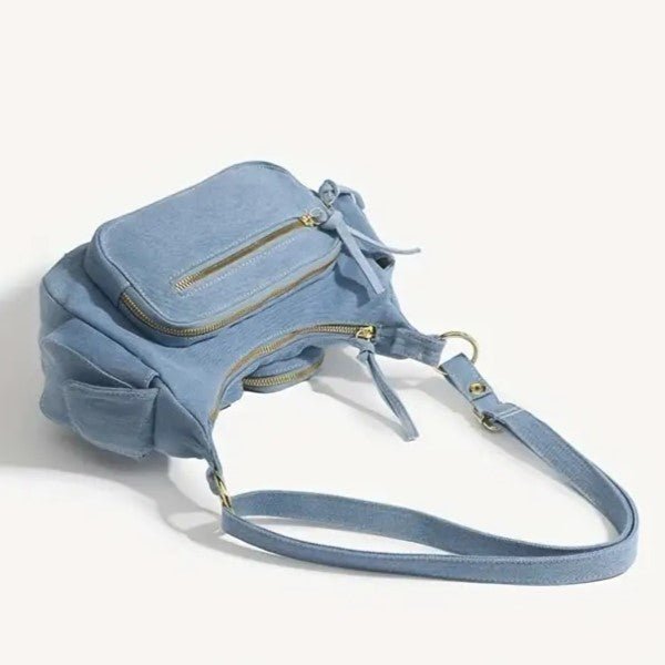 DENIM BOLSO | ADJUSTABLE STRAP | POCKETS | CROSSBODY BOLSO | SMALL BOLSO