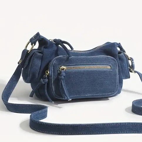 DENIM BOLSO | ADJUSTABLE STRAP | POCKETS | CROSSBODY BOLSO | SMALL BOLSO