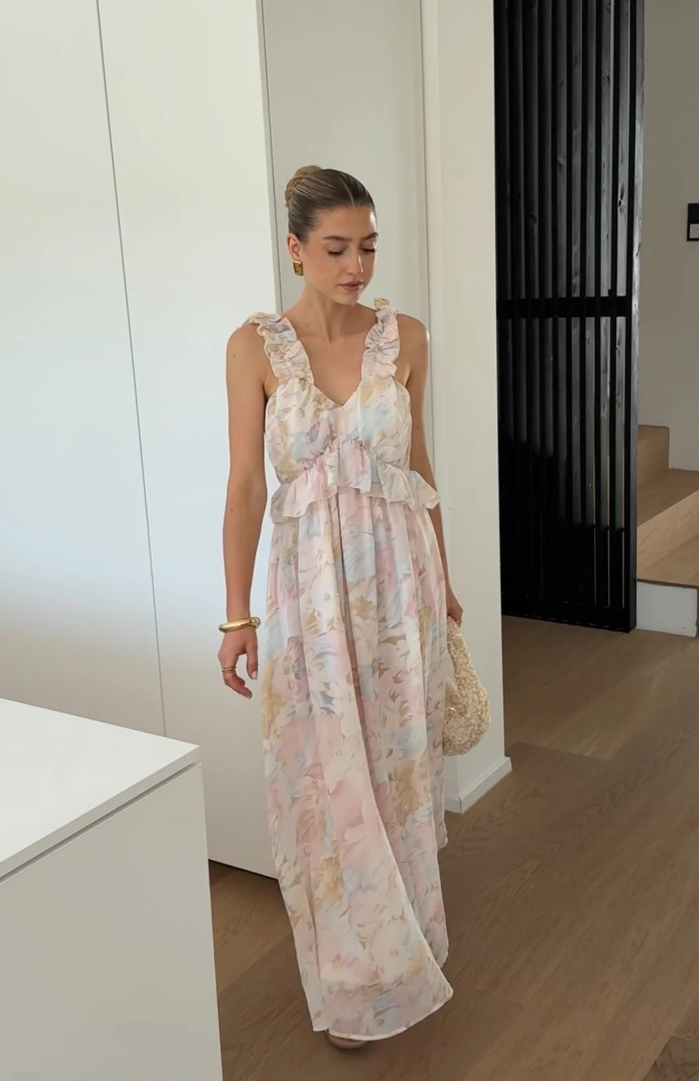 VESTIDO LARGO FLORAL ELEGANTE