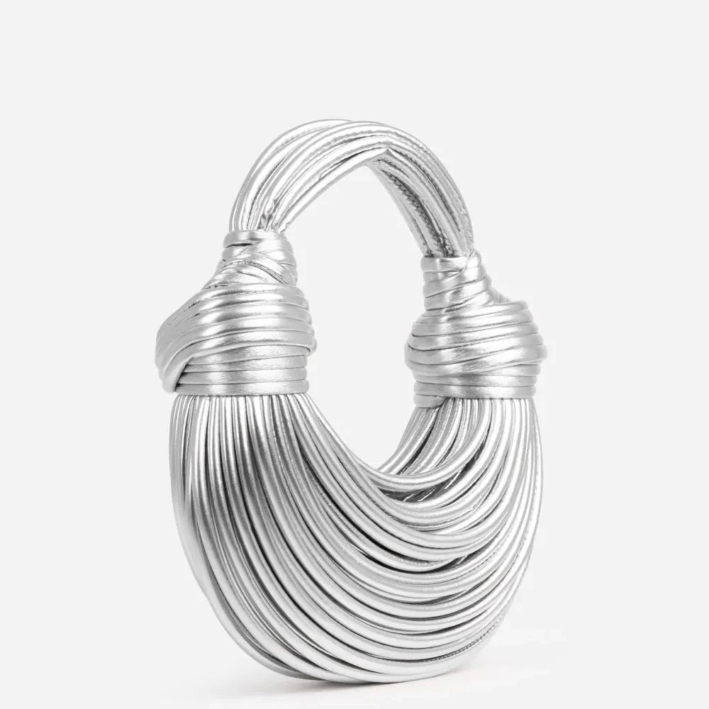 KNOT BOLSO - WOMEN'S SMALL ELEGANT GOLD SILVER BOLSO DE MANO