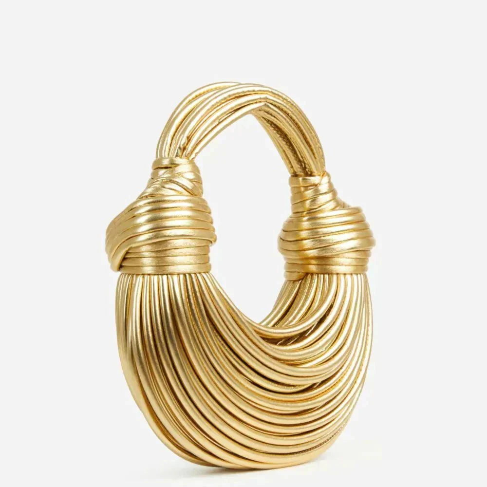KNOT BOLSO - WOMEN'S SMALL ELEGANT GOLD SILVER BOLSO DE MANO