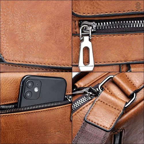 LEATHER BOLSO - LARGE - POCKETS - CROSSBODY BOLSO - SHOULDER BOLSO
