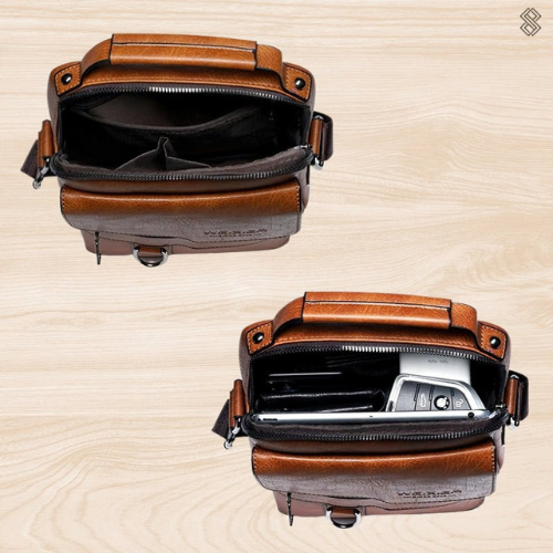 LEATHER BOLSO - LARGE - POCKETS - CROSSBODY BOLSO - SHOULDER BOLSO