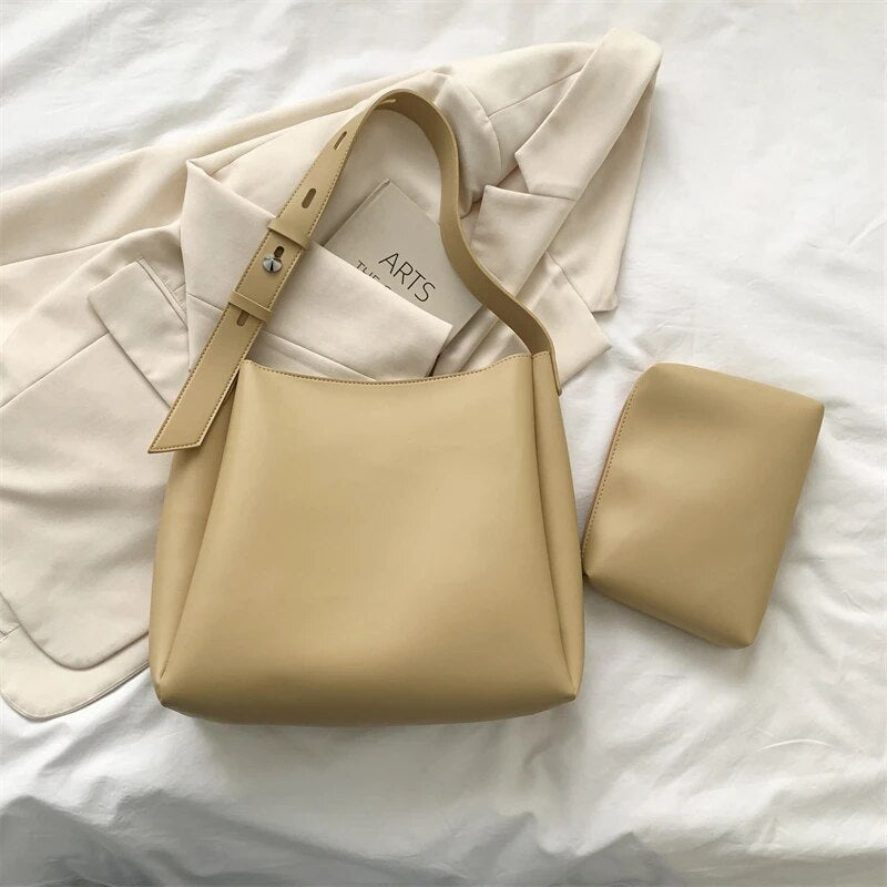 BOLSO VALENTINA – DE HOMBRO EN POLIPIEL CON MONEDERO PEQUEÑO PARA MUJER