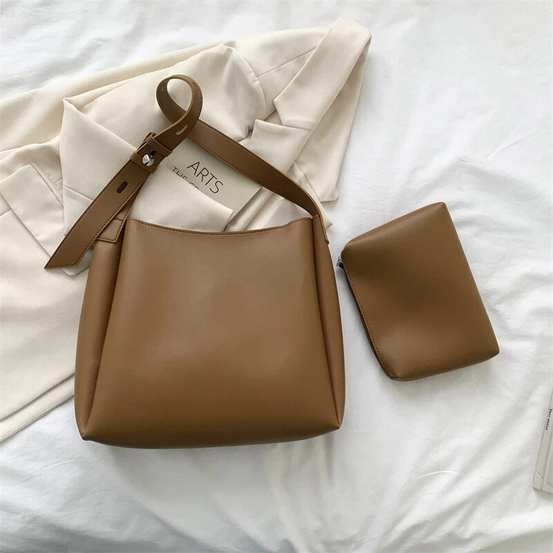 BOLSO VALENTINA – DE HOMBRO EN POLIPIEL CON MONEDERO PEQUEÑO PARA MUJER