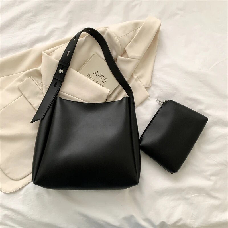 BOLSO VALENTINA – DE HOMBRO EN POLIPIEL CON MONEDERO PEQUEÑO PARA MUJER
