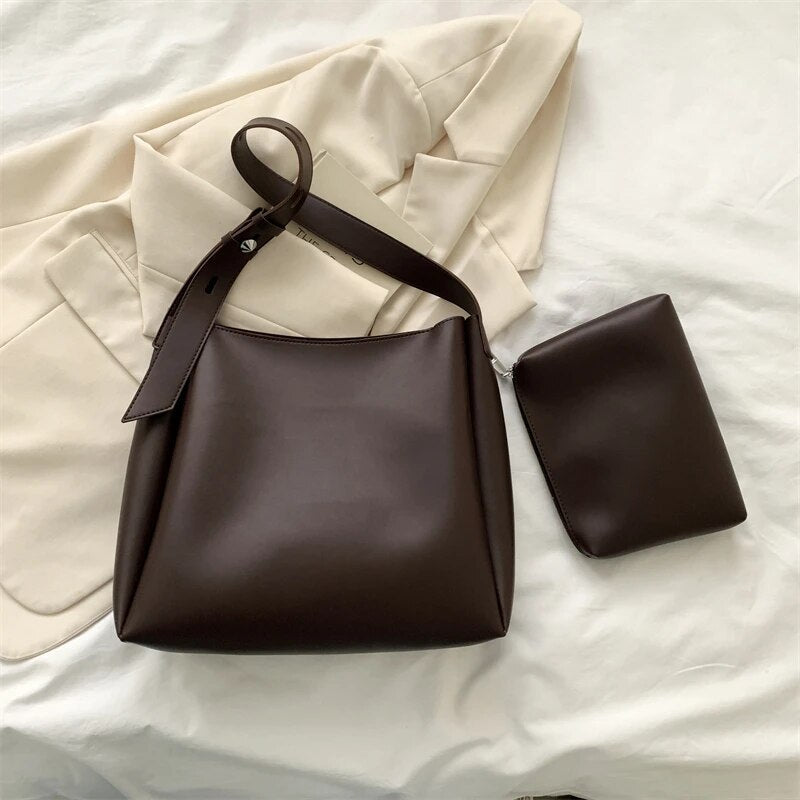 BOLSO VALENTINA – DE HOMBRO EN POLIPIEL CON MONEDERO PEQUEÑO PARA MUJER