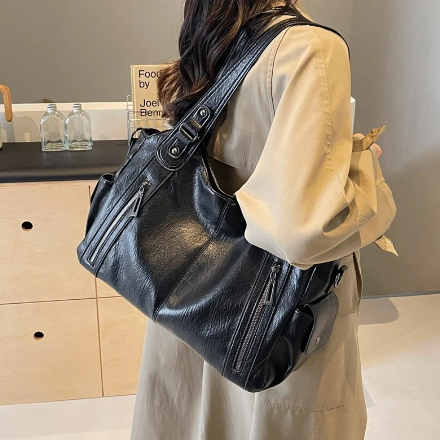 LEATHERETTE BOLSO - WOMEN'S BIG CROSSBODY SHOULDER BOLSA BOLSO