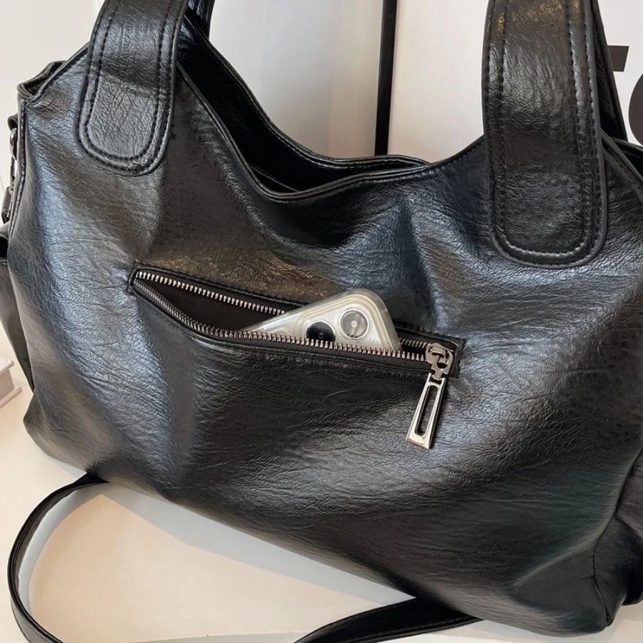 LEATHERETTE BOLSO - WOMEN'S BIG CROSSBODY SHOULDER BOLSA BOLSO
