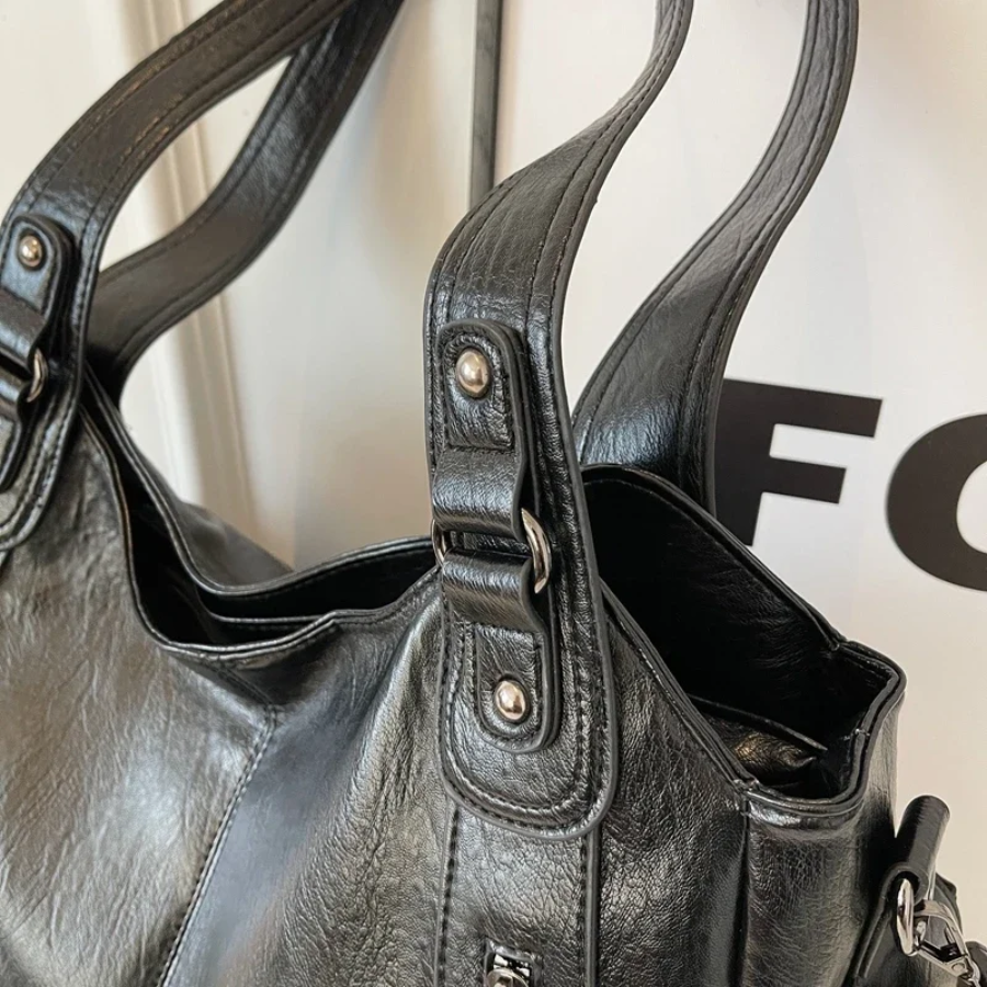 LEATHERETTE BOLSO - WOMEN'S BIG CROSSBODY SHOULDER BOLSA BOLSO