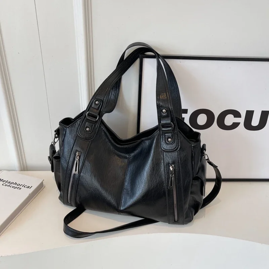 LEATHERETTE BOLSO - WOMEN'S BIG CROSSBODY SHOULDER BOLSA BOLSO