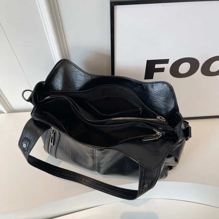 LEATHERETTE BOLSO - WOMEN'S BIG CROSSBODY SHOULDER BOLSA BOLSO