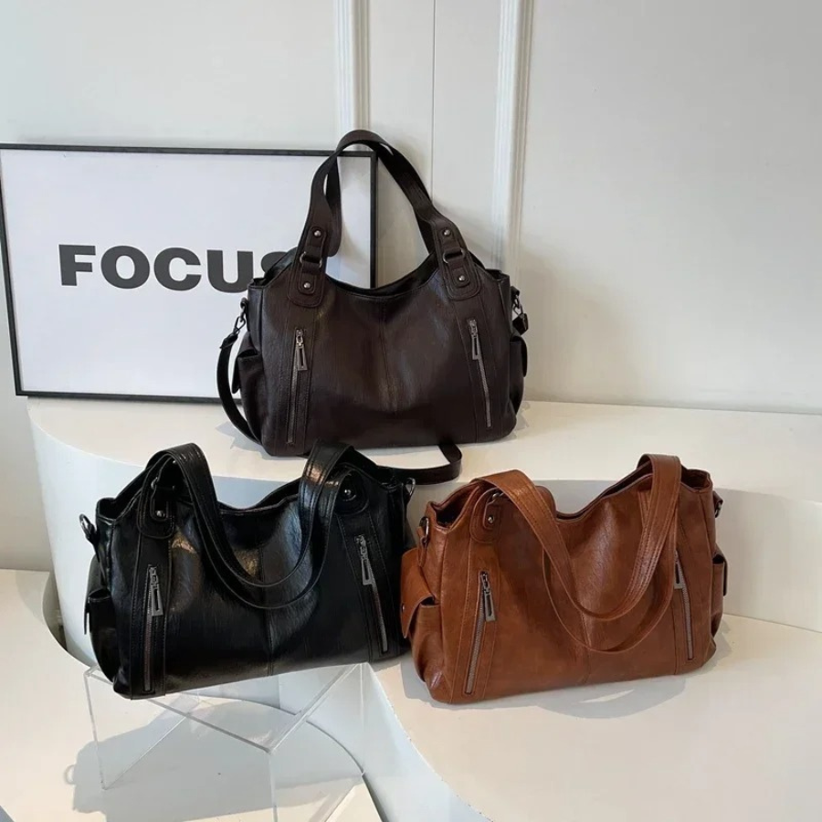 LEATHERETTE BOLSO - WOMEN'S BIG CROSSBODY SHOULDER BOLSA BOLSO