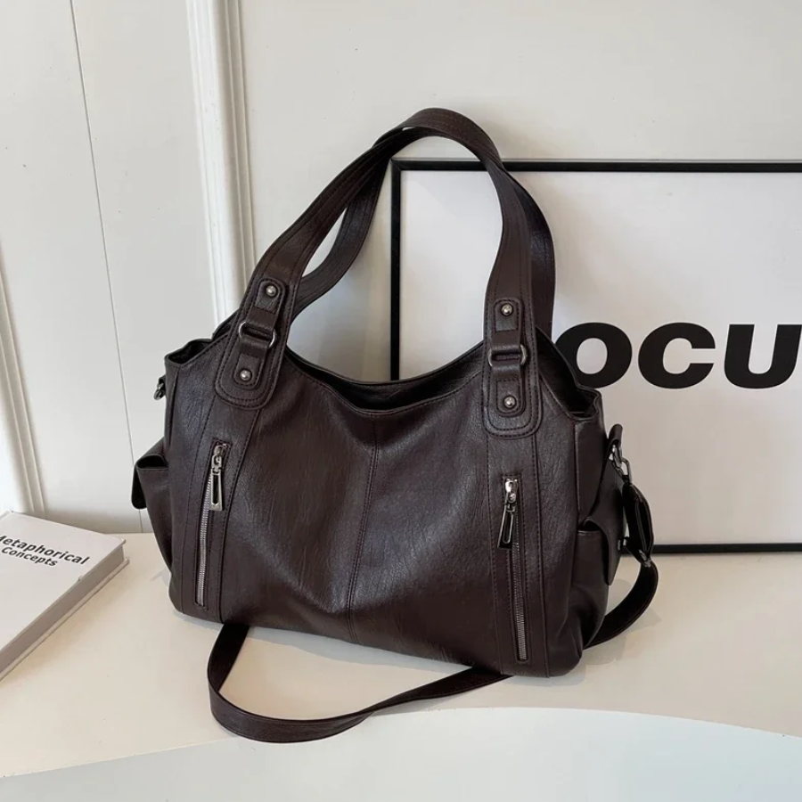 LEATHERETTE BOLSO - WOMEN'S BIG CROSSBODY SHOULDER BOLSA BOLSO