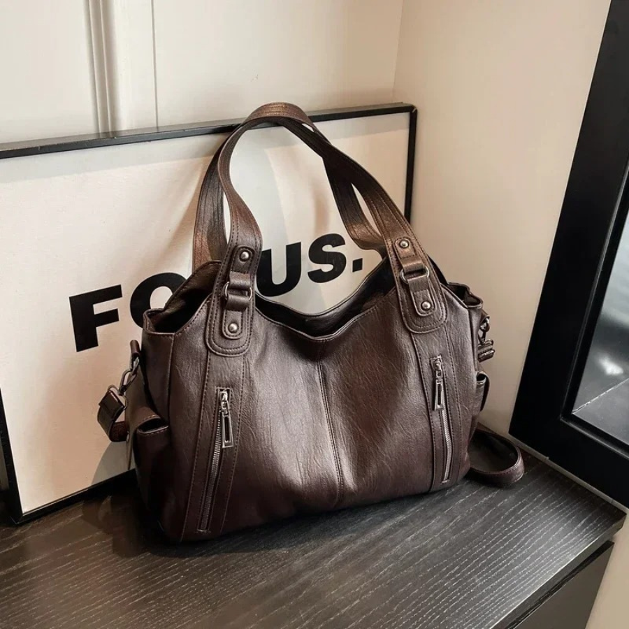 LEATHERETTE BOLSO - WOMEN'S BIG CROSSBODY SHOULDER BOLSA BOLSO