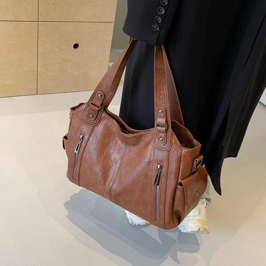 LEATHERETTE BOLSO - WOMEN'S BIG CROSSBODY SHOULDER BOLSA BOLSO