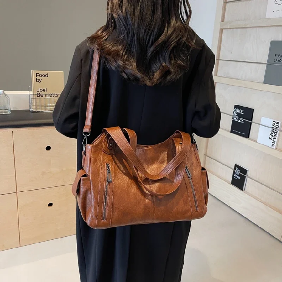 LEATHERETTE BOLSO - WOMEN'S BIG CROSSBODY SHOULDER BOLSA BOLSO