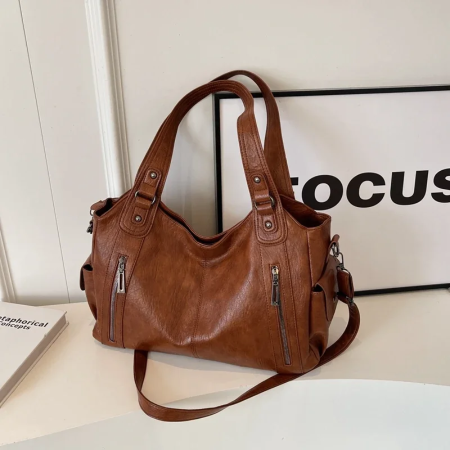 LEATHERETTE BOLSO - WOMEN'S BIG CROSSBODY SHOULDER BOLSA BOLSO