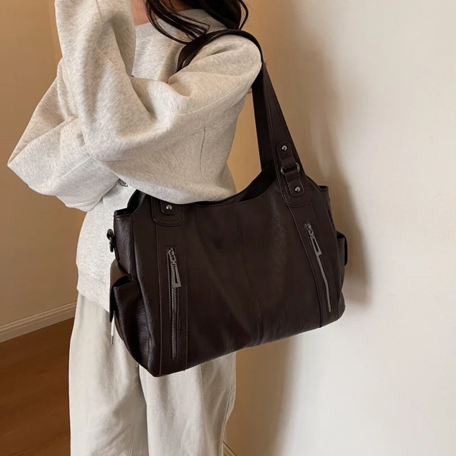 LEATHERETTE BOLSO - WOMEN'S BIG CROSSBODY SHOULDER BOLSA BOLSO
