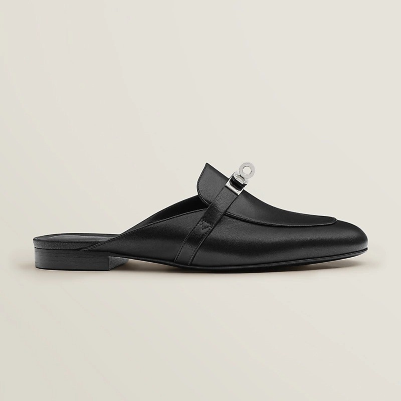 Épure™ | Mules elegantes de piel con detalle metálico