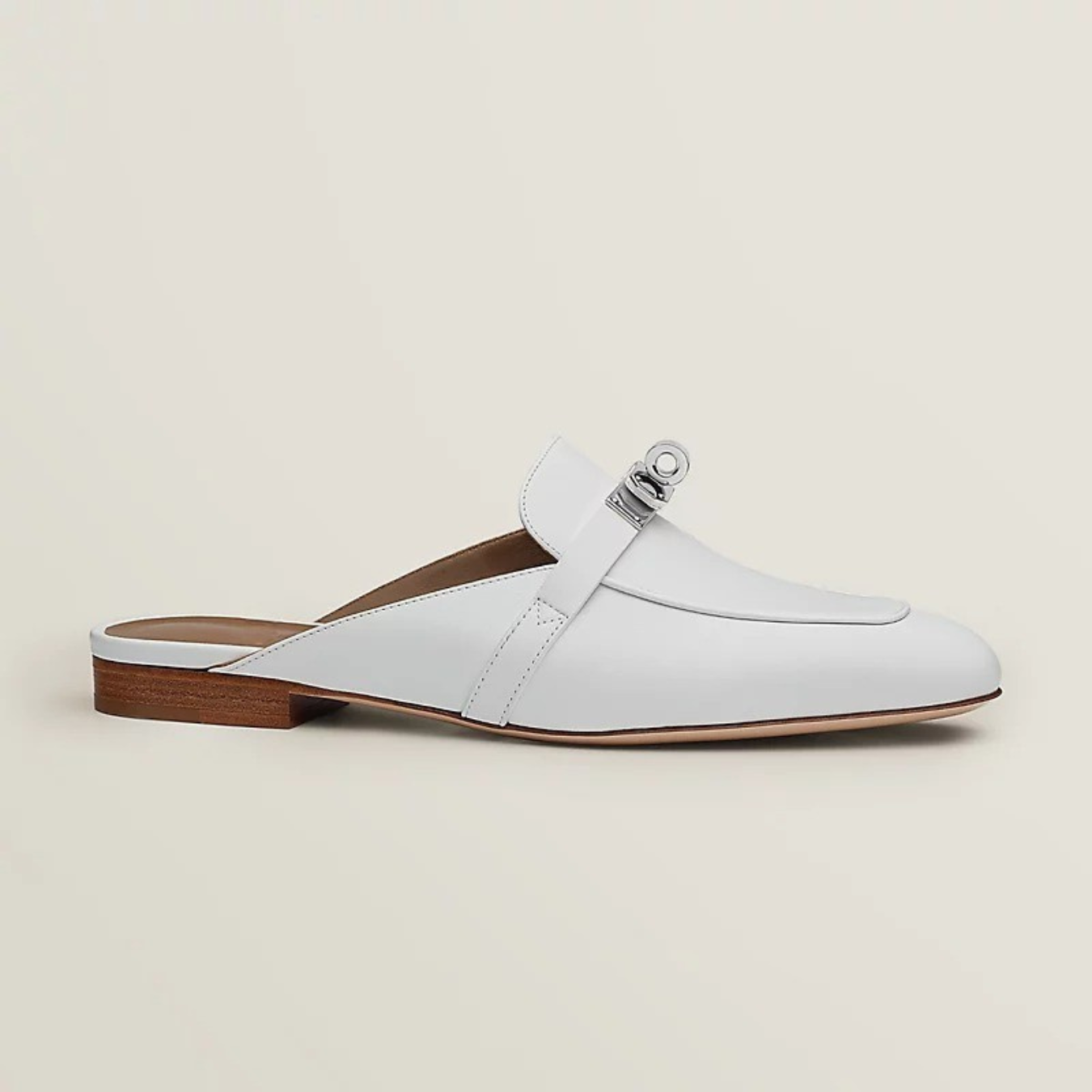 Épure™ | Mules elegantes de piel con detalle metálico