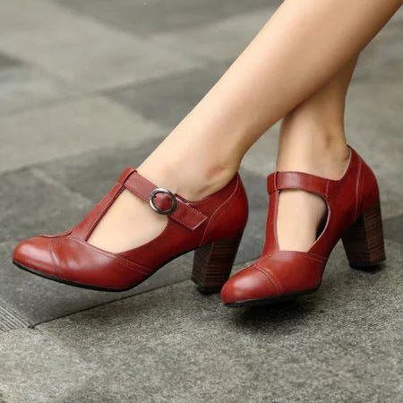 RACHELE | ELEGANTE ZAPATO DE SALÓN CON TIRA EN T Y TACÓN BAJO PARA UN LOOK SOFISTICADO