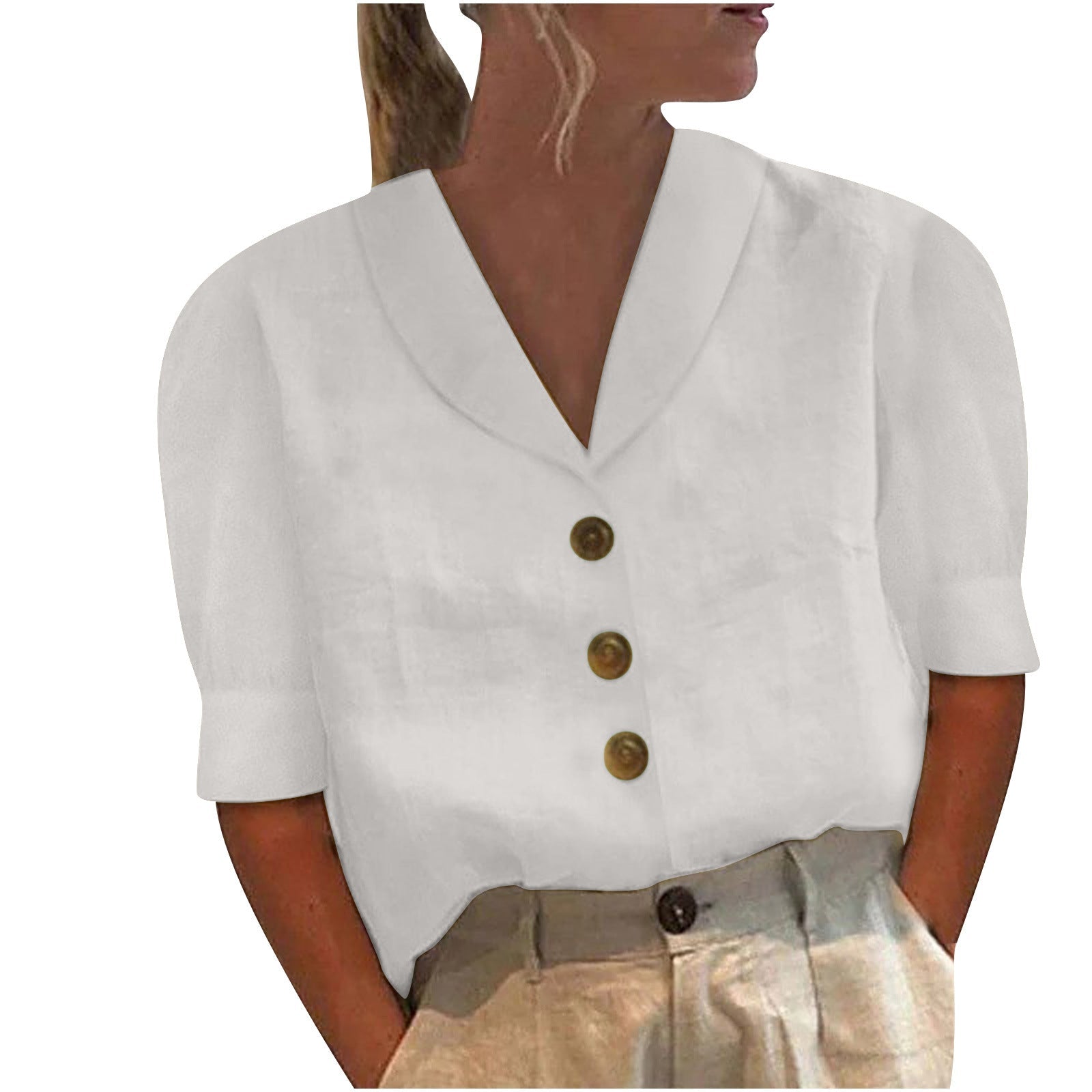 Lily - Top con colletto e bottoni
