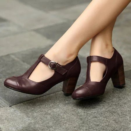 RACHELE | ELEGANTE ZAPATO DE SALÓN CON TIRA EN T Y TACÓN BAJO PARA UN LOOK SOFISTICADO