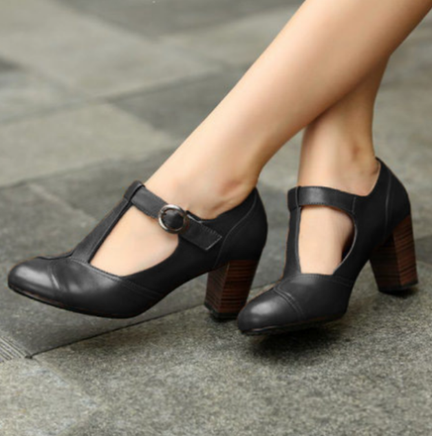 RACHELE | ELEGANTE ZAPATO DE SALÓN CON TIRA EN T Y TACÓN BAJO PARA UN LOOK SOFISTICADO