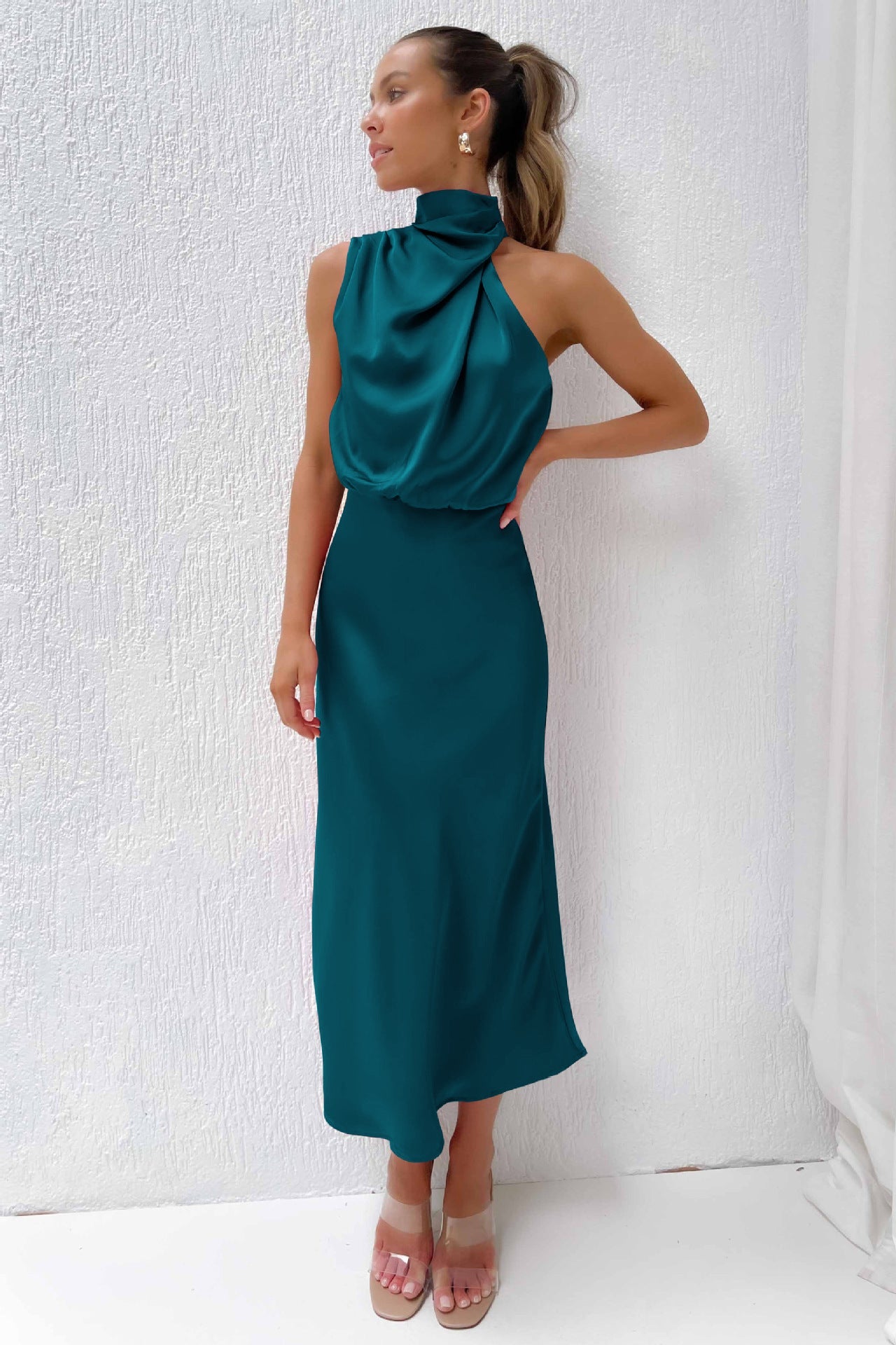 LIA VESTIDO LARGO SATINADO