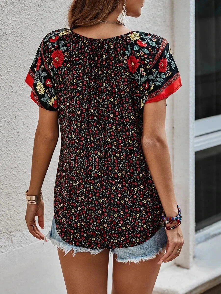 Blusa Kataleya donna manica corta versatile fresca e casual