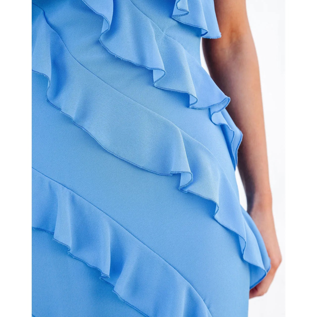 ISADORA  VESTIDO LARGO ELEGANTE CON VOLANTES