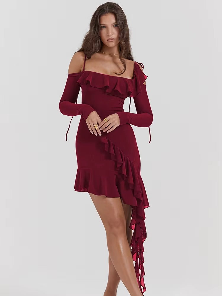 NADIA VESTIDO CORTO CON VOLANTES