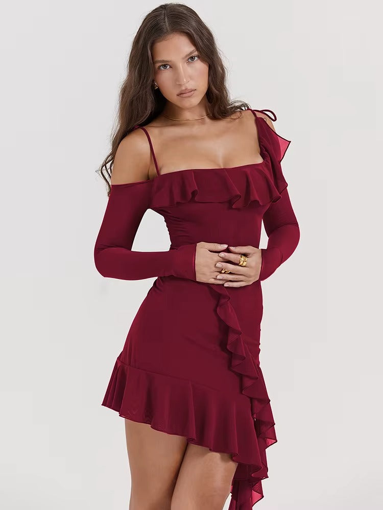 NADIA VESTIDO CORTO CON VOLANTES