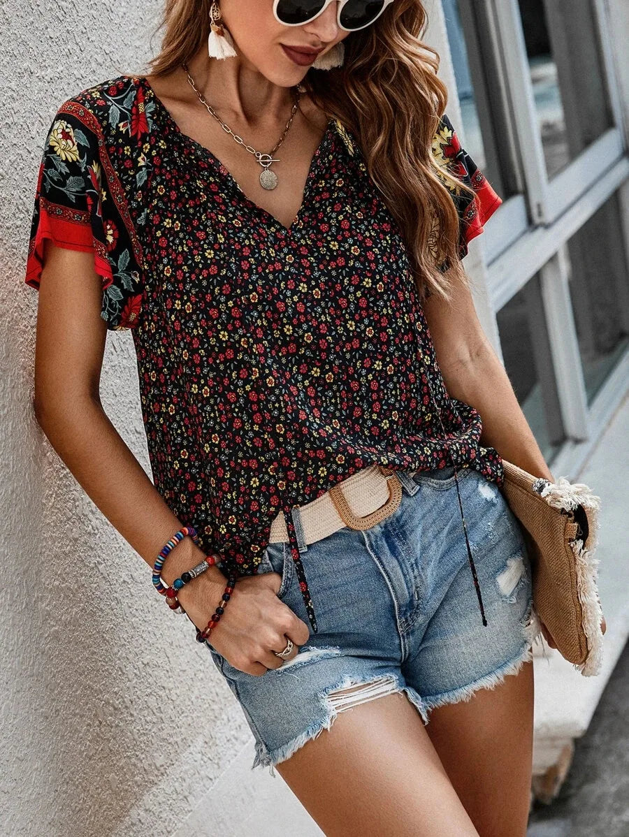 Blusa Kataleya donna manica corta versatile fresca e casual