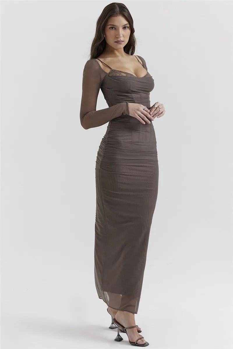 MARA VESTIDO LARGO CON GLAMOUR