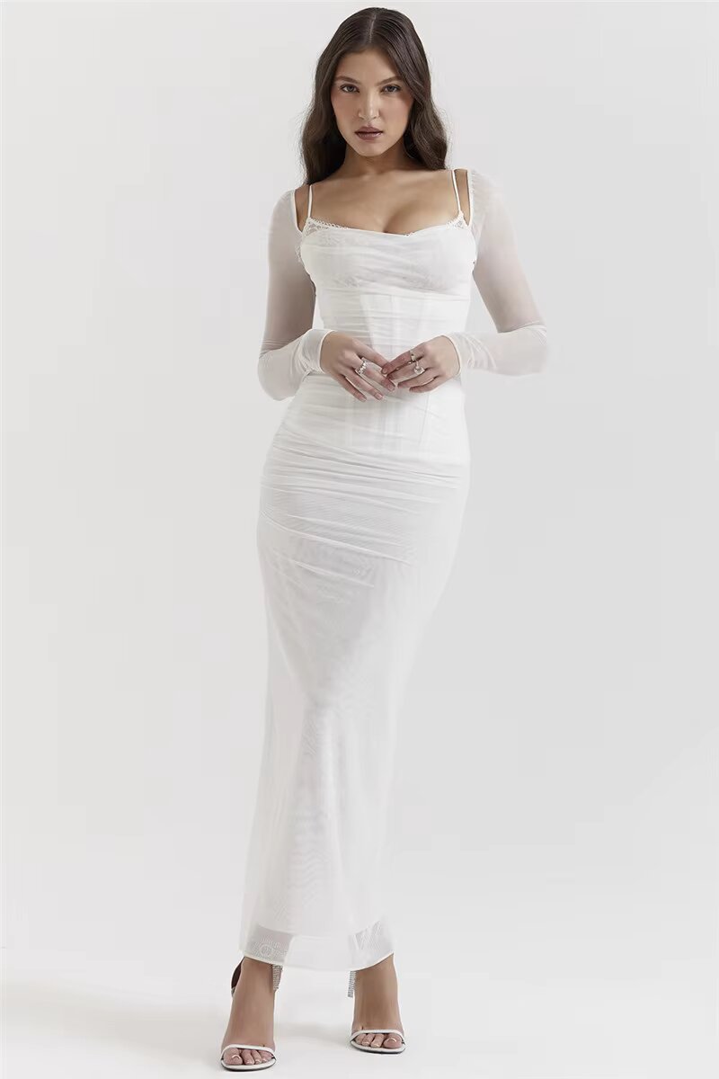 MARA VESTIDO LARGO CON GLAMOUR