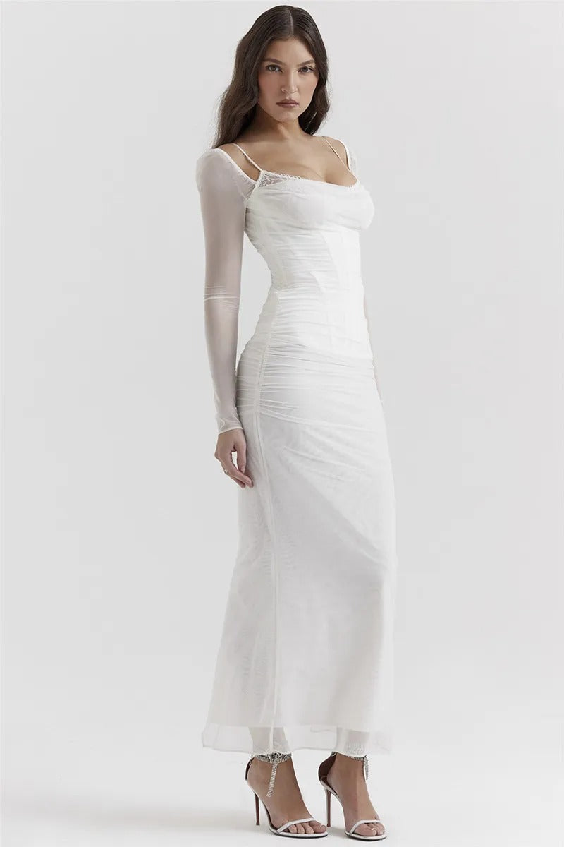 MARA VESTIDO LARGO CON GLAMOUR