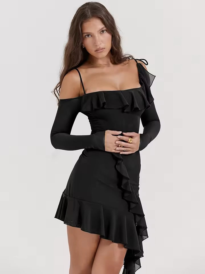 NADIA VESTIDO CORTO CON VOLANTES
