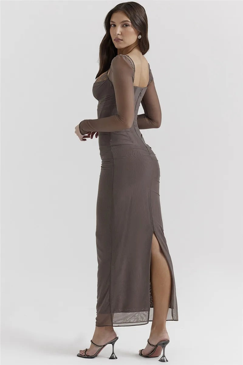 MARA VESTIDO LARGO CON GLAMOUR