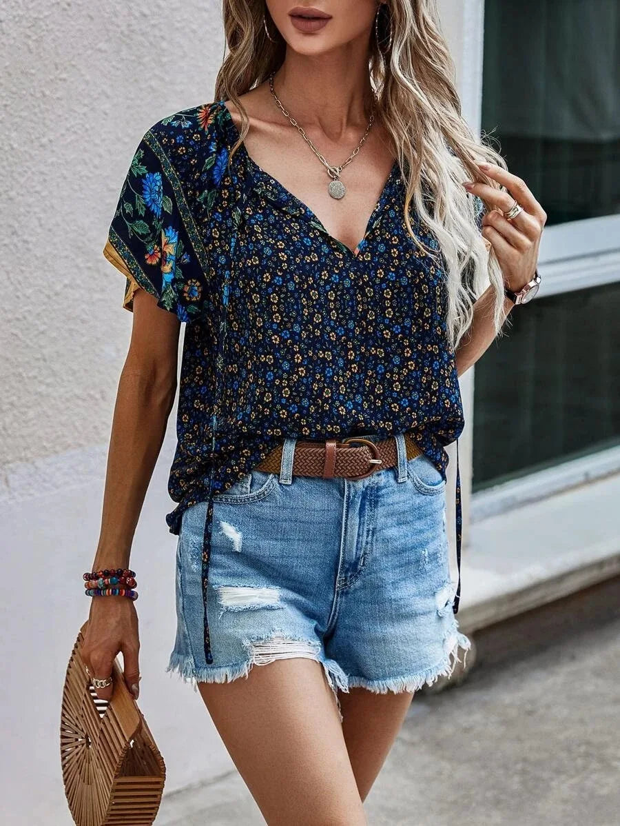 Blusa Kataleya donna manica corta versatile fresca e casual