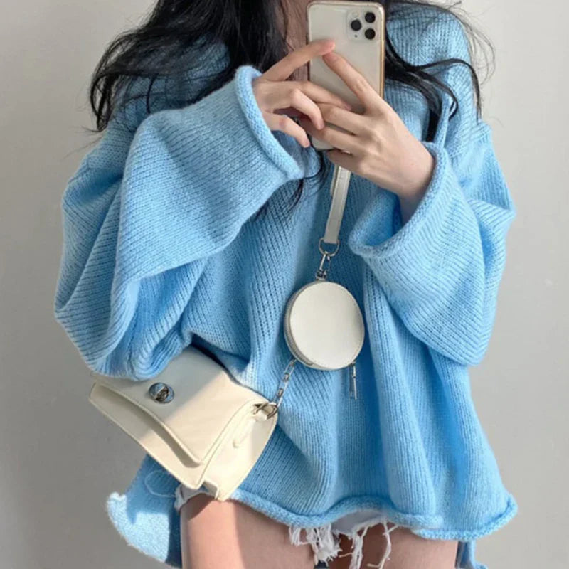 SUÉTER AMPLIO CON ESCOTE EN V – COMODIDAD Y ESTILO EN UN SOLO LOOK