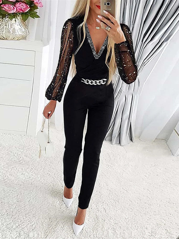 MONO ELEGANTE PARA MUJER CON DISEÑO SOFISTICADO Y MANGAS BRILLANTES