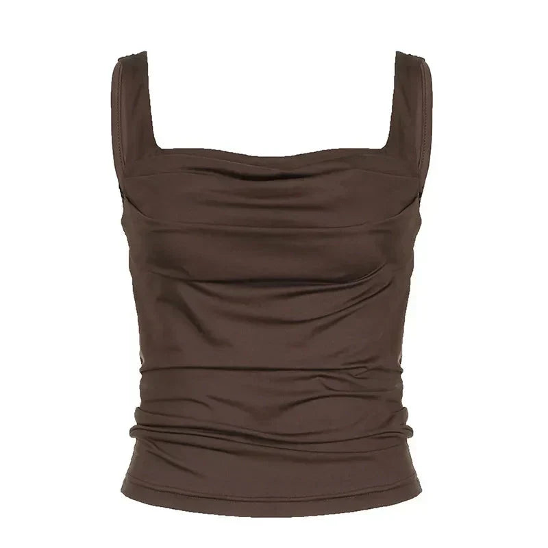Gersha - Top marrone stropicciato